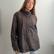 Load image into Gallery viewer, Brown distressed leather jacket size 20
