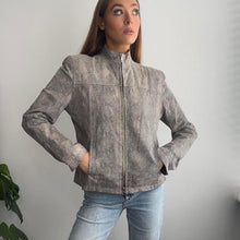 Load image into Gallery viewer, Snakeskin design genuine leather jacket size 14
