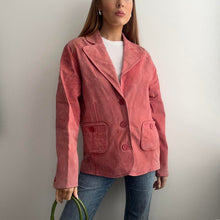 Load image into Gallery viewer, Pink suede leather blazer jacket size M
