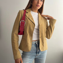 Load image into Gallery viewer, Mustard yellow suede blazer jacket size M
