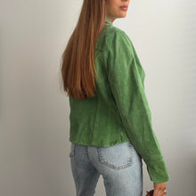 Load image into Gallery viewer, Green suede leather jacket size M

