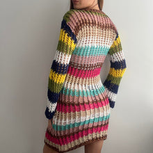 Load image into Gallery viewer, Funky multicolour crochet knit dress size small
