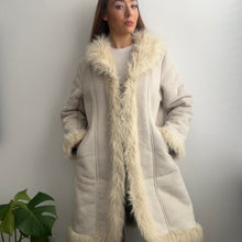 Load image into Gallery viewer, Cream afghan coat size large
