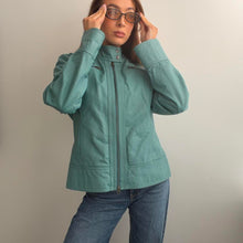 Load image into Gallery viewer, Blue biker leather jacket size M
