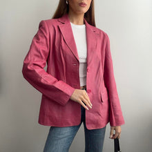 Load image into Gallery viewer, Hot pink leather blazer jacket size 14
