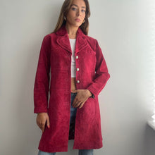 Load image into Gallery viewer, Bright pink suede leather jacket size XS
