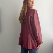 Load image into Gallery viewer, Burgundy red genuine leather blazer jacket size M
