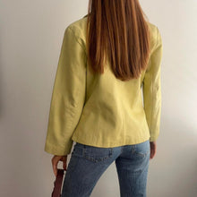 Load image into Gallery viewer, Lemon yellow leather jacket size small
