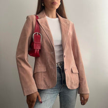 Load image into Gallery viewer, Pink suede leather blazer jacket size 12
