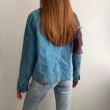 Load image into Gallery viewer, Blue suede leather jacket size large
