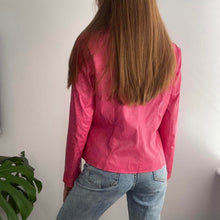 Load image into Gallery viewer, Pink snake print leather jacket size 14
