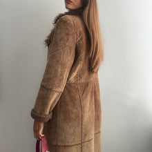 Load image into Gallery viewer, Brown suede maxi coat size 14
