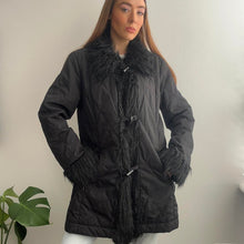 Load image into Gallery viewer, Black afghan duffle coat size M
