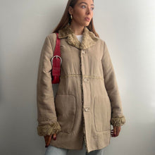 Load image into Gallery viewer, Light brown faux suede coat size M
