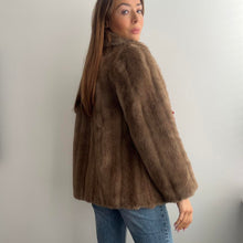 Load image into Gallery viewer, Vintage brown faux fur coat size 12
