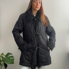 Load image into Gallery viewer, Black afghan duffle coat size M
