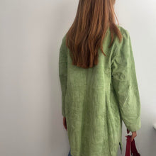 Load image into Gallery viewer, Green suede leather coat size large
