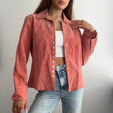 Load image into Gallery viewer, Pink suede leather jacket size M
