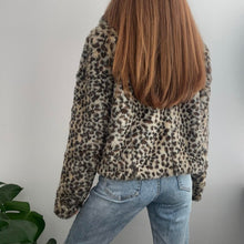 Load image into Gallery viewer, Leopard print faux fur coat size 16
