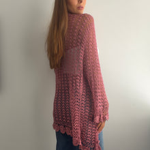 Load image into Gallery viewer, Boho pink crochet cardigan top size 12
