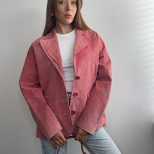 Load image into Gallery viewer, Pink suede leather blazer jacket size M

