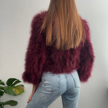 Load image into Gallery viewer, Burgundy fluffy jacket size small
