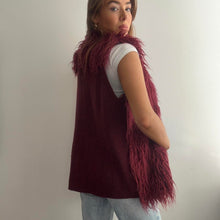 Load image into Gallery viewer, Burgundy red shaggy gilet size large
