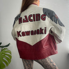 Load image into Gallery viewer, Kawasaki leather biker jacket size XS
