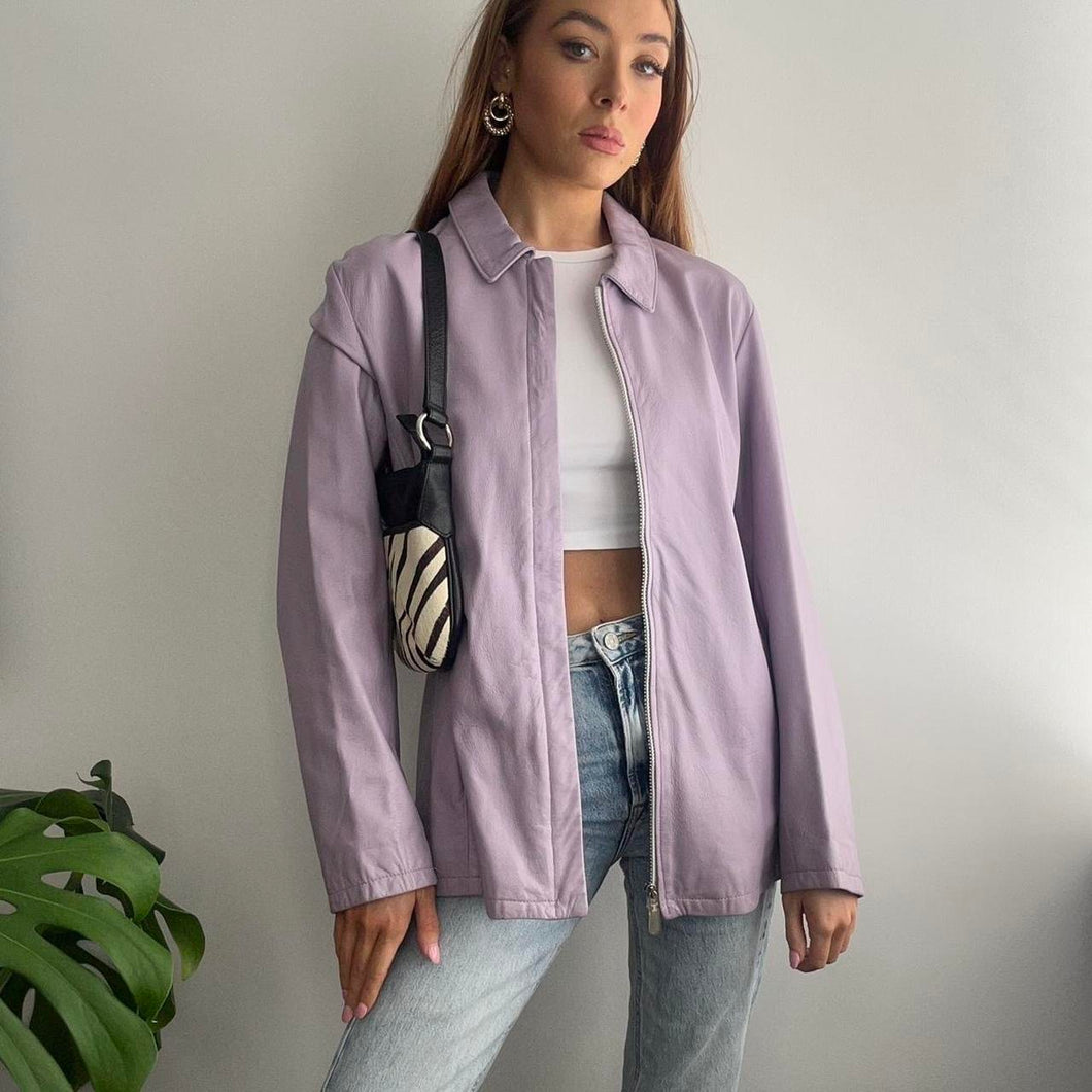 Lilac leather jacket size XL