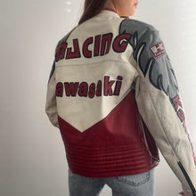 Load image into Gallery viewer, Kawasaki leather biker jacket size XS
