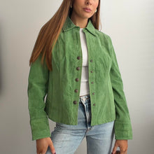 Load image into Gallery viewer, Green suede leather jacket size M
