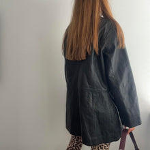 Load image into Gallery viewer, Black leather jacket size 16
