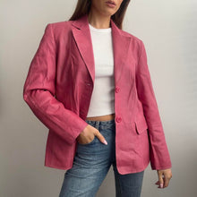 Load image into Gallery viewer, Hot pink leather blazer jacket size 14

