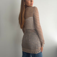 Load image into Gallery viewer, Beige crochet cardigan size S/M
