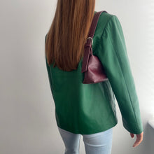 Load image into Gallery viewer, Green leather blazer jacket size M
