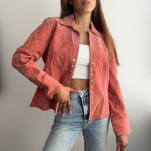 Load image into Gallery viewer, Pink suede leather jacket size M
