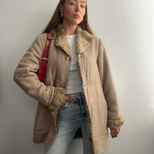 Load image into Gallery viewer, Light brown faux suede coat size M
