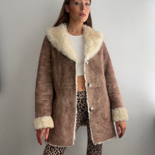 Load image into Gallery viewer, Light brown and cream faux sheepskin size 10
