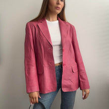 Load image into Gallery viewer, Hot pink leather blazer jacket size 14
