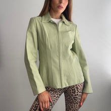 Load image into Gallery viewer, Mint green leather jacket size 12
