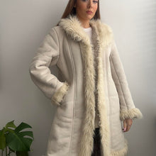 Load image into Gallery viewer, Cream afghan coat size large
