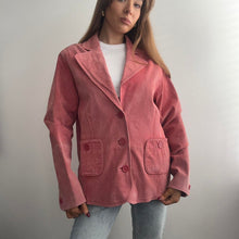 Load image into Gallery viewer, Pink suede leather blazer jacket size M
