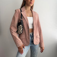 Load image into Gallery viewer, Pink suede leather blazer jacket size 12
