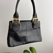 Load image into Gallery viewer, Black leather shoulder bag

