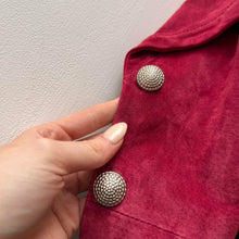 Load image into Gallery viewer, Bright pink suede leather jacket size XS
