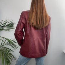 Load image into Gallery viewer, Burgundy red genuine leather jacket size XL
