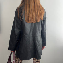 Load image into Gallery viewer, Black leather jacket size 16

