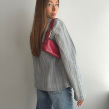 Load image into Gallery viewer, Blue and white striped blazer jacket size 18
