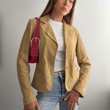 Load image into Gallery viewer, Mustard yellow suede blazer jacket size M
