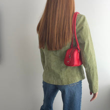 Load image into Gallery viewer, Green suede leather blazer jacket size 12
